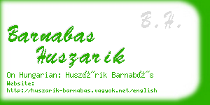 barnabas huszarik business card